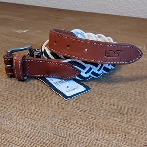 NWT Vineyard Vines Rope Belt Navy & White